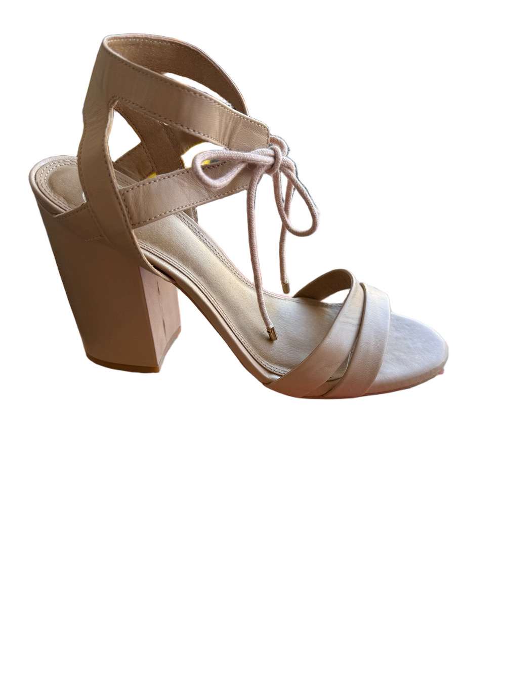 Gianni Bini Blush Lace-Up Block Heel Sandals